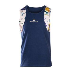 WORTHY SUMMER GRAPHIC NAVY BLUE TANK